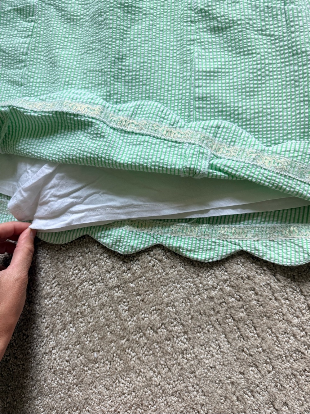 Lilly Pulitzer Mint Green & White Seersucker Scallop Hem Skort – Size 0 - Picture 4 of 5